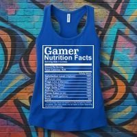 Funny Gamer Nutrition Facts Gaming Chart Pizzas Eating Cool Great Gift Women's Tank Top thumb 3