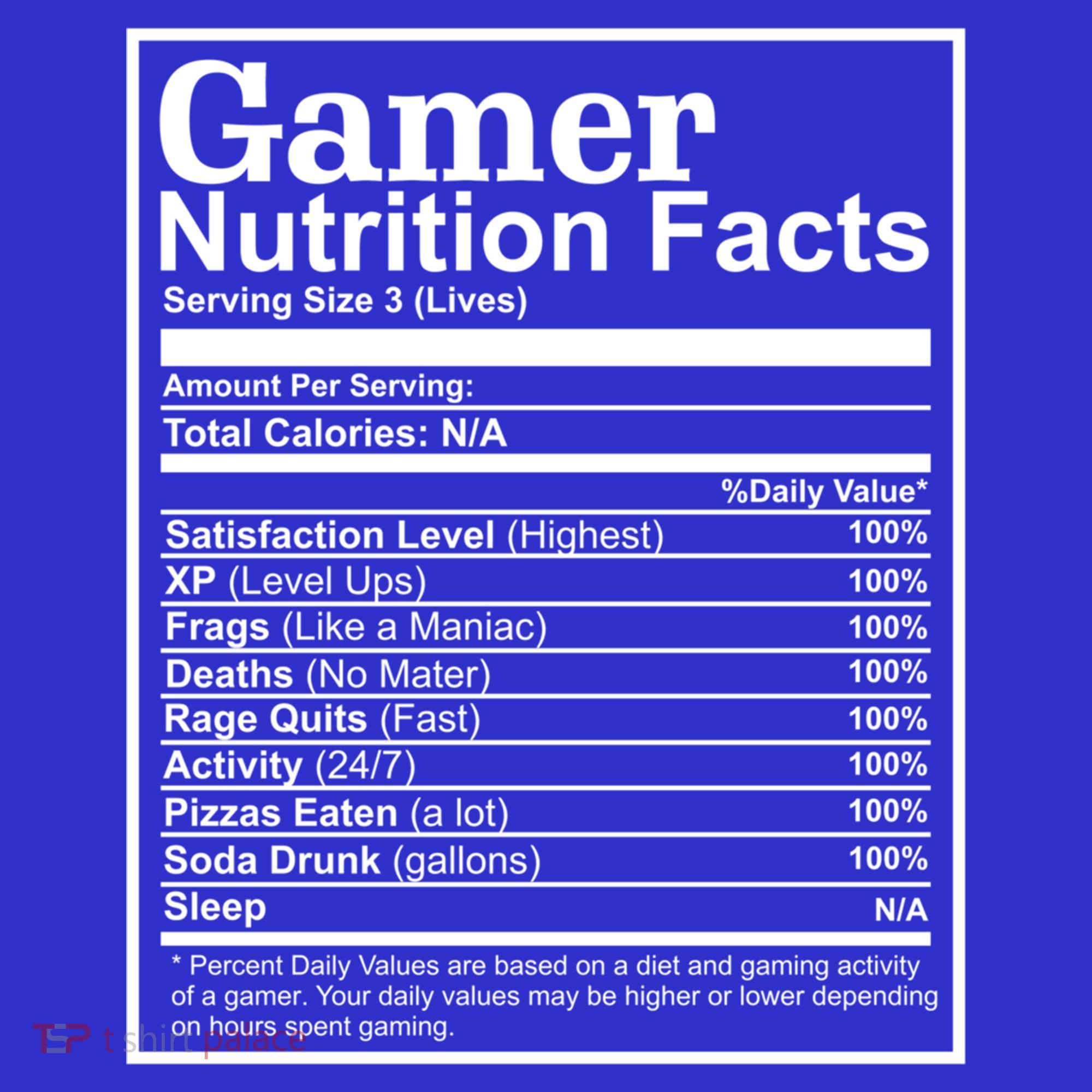 Funny Gamer Nutrition Facts Gaming Chart Pizzas Eating Cool Great Gift Baby Bodysuit