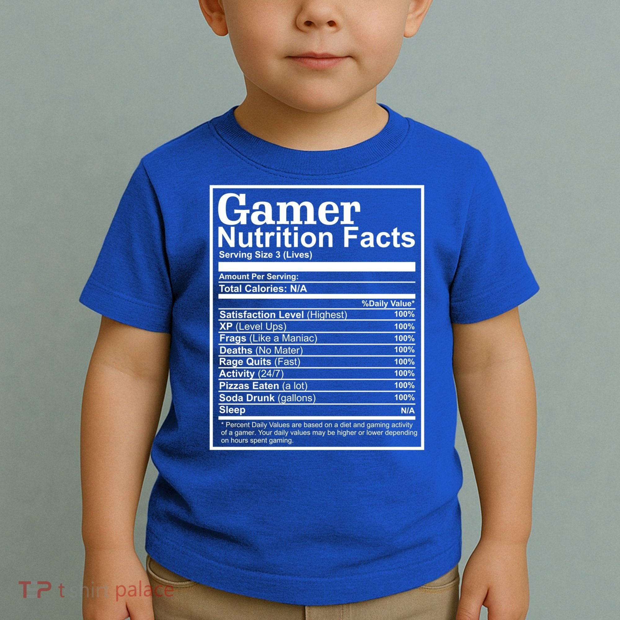 Funny Gamer Nutrition Facts Gaming Chart Pizzas Eating Cool Great Gift Toddler T-Shirt