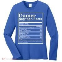 Funny Gamer Nutrition Facts Gaming Chart Pizzas Eating Cool Great Gift Women's Long Sleeve Shirt thumb 0