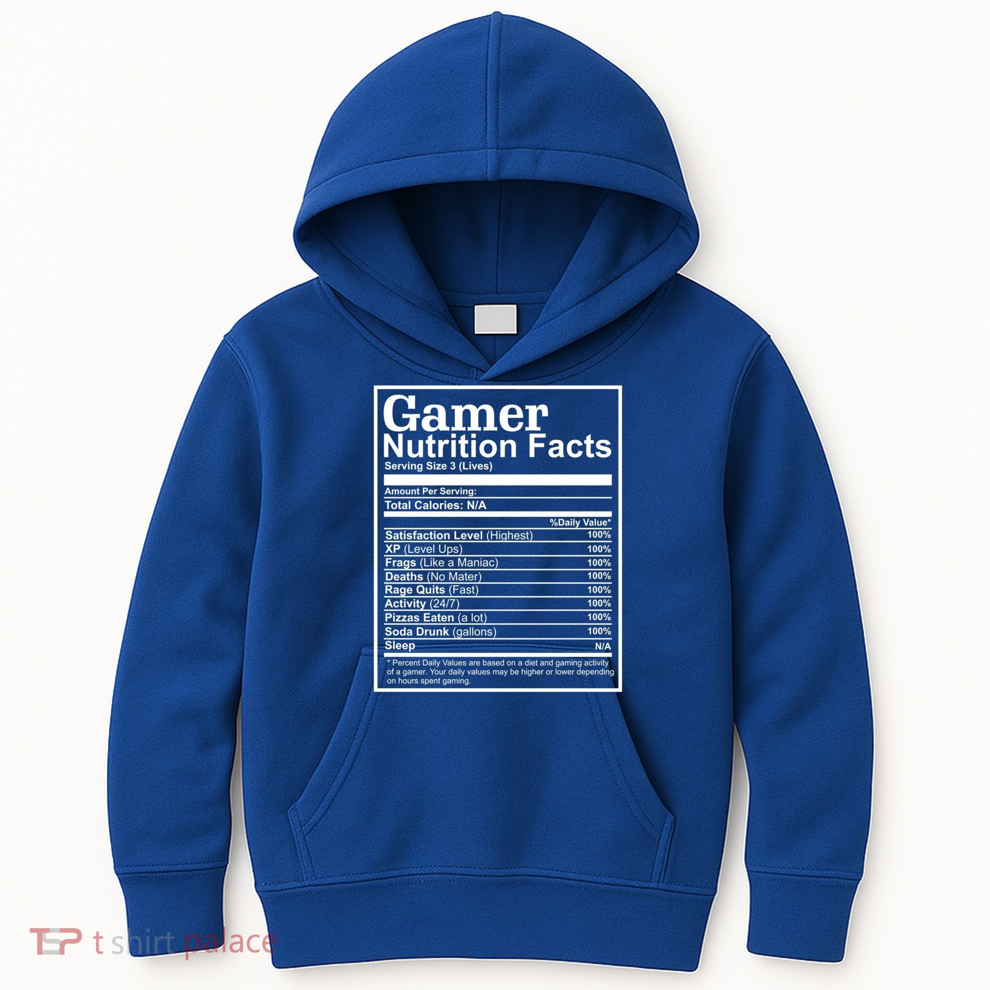 Funny Gamer Nutrition Facts Gaming Chart Pizzas Eating Cool Great Gift Kids Hoodie