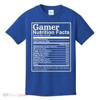 Funny Gamer Nutrition Facts Gaming Chart Pizzas Eating Cool Great Gift Kids T-Shirt thumb 0