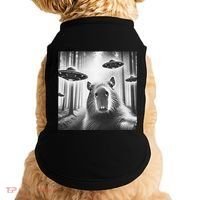 Funny Graphic Novelty Capybara Selfie With Ufo Weird Silly Doggie Tank thumb 0