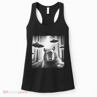 Funny Graphic Novelty Capybara Selfie With Ufo Weird Silly Women's Tank Top thumb 0