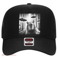 Funny Graphic Novelty Capybara Selfie With Ufo Weird Silly Hat thumb 0