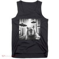 Funny Graphic Novelty Capybara Selfie With Ufo Weird Silly Tank Top thumb 0
