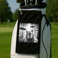 Funny Graphic Novelty Capybara Selfie With Ufo Weird Silly Golf Towel thumb 2