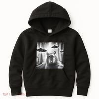 Funny Graphic Novelty Capybara Selfie With Ufo Weird Silly Kids Hoodie thumb 0