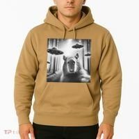 Funny Graphic Novelty Capybara Selfie With Ufo Weird Silly Hoodie thumb 2