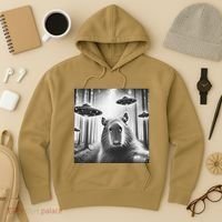 Funny Graphic Novelty Capybara Selfie With Ufo Weird Silly Hoodie thumb 3
