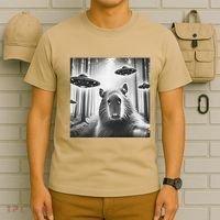 Funny Graphic Novelty Capybara Selfie With Ufo Weird Silly T-Shirt thumb 6