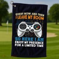 Funny Gamer Nerd Gaming Golf Towel thumb 1