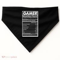 Funny Gamer Nutrition Facts USA-Made Doggie Bandana thumb 0