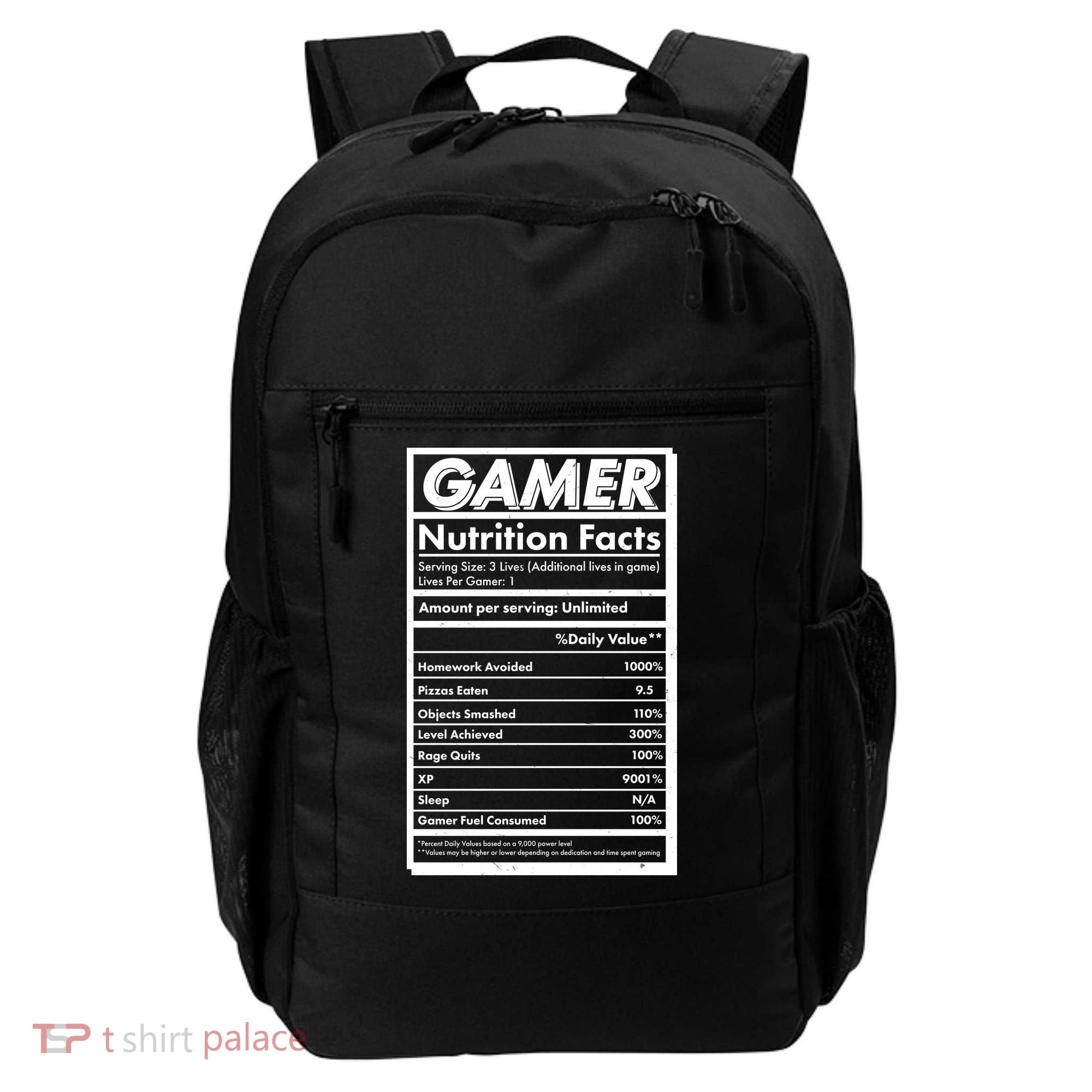 Funny Gamer Nutrition Facts Backpack