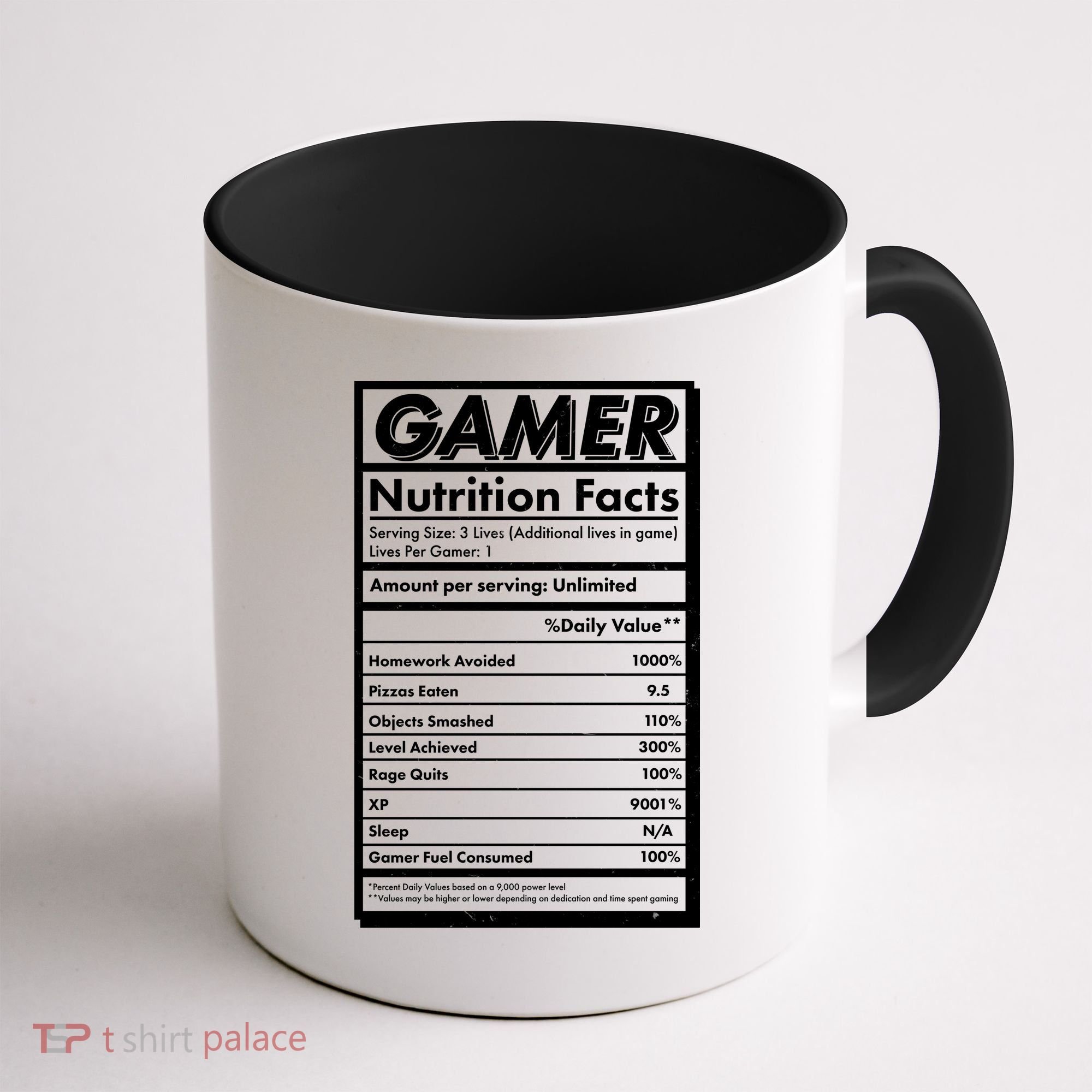 Funny Gamer Nutrition Facts Coffee Mug