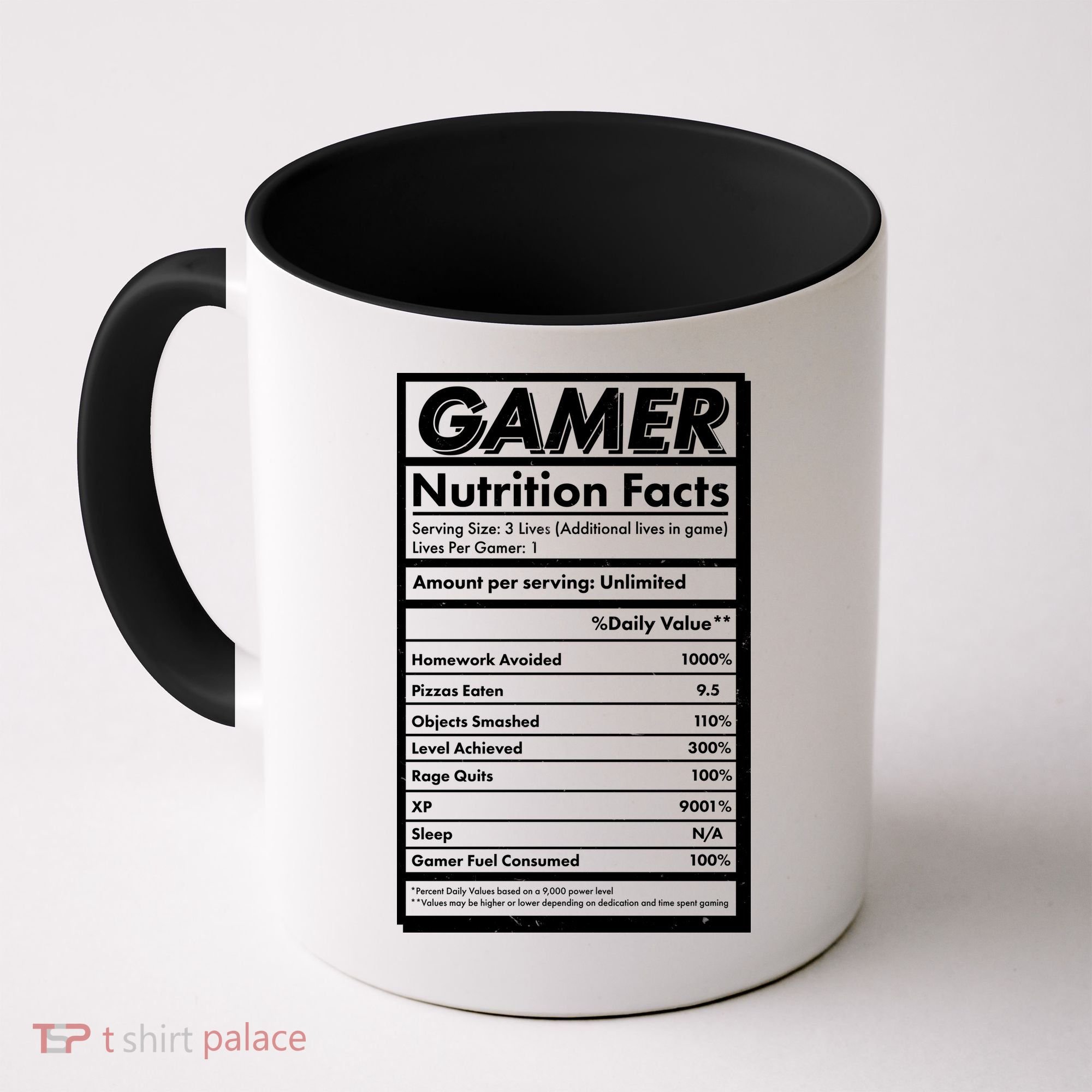 Funny Gamer Nutrition Facts Coffee Mug