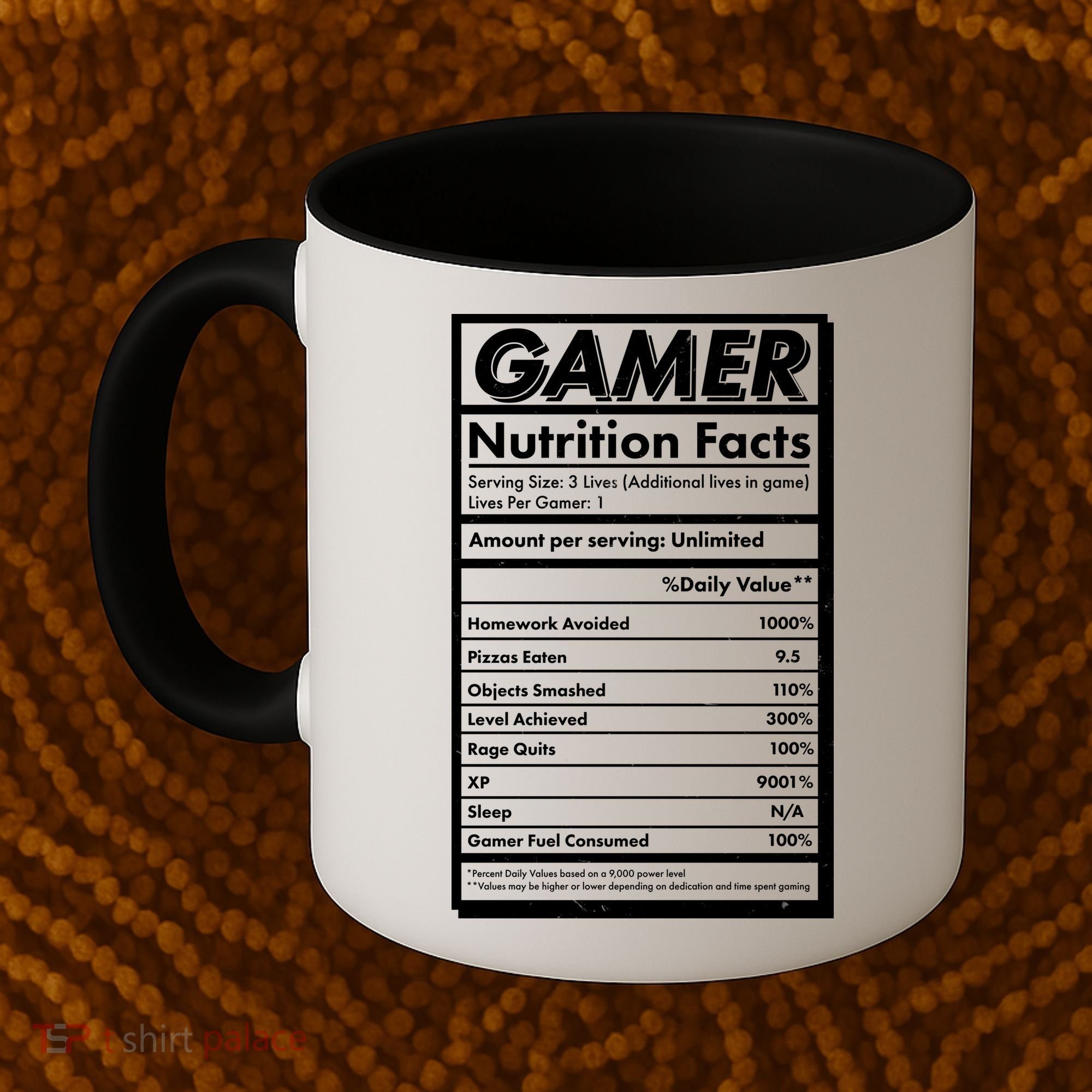 Funny Gamer Nutrition Facts Coffee Mug