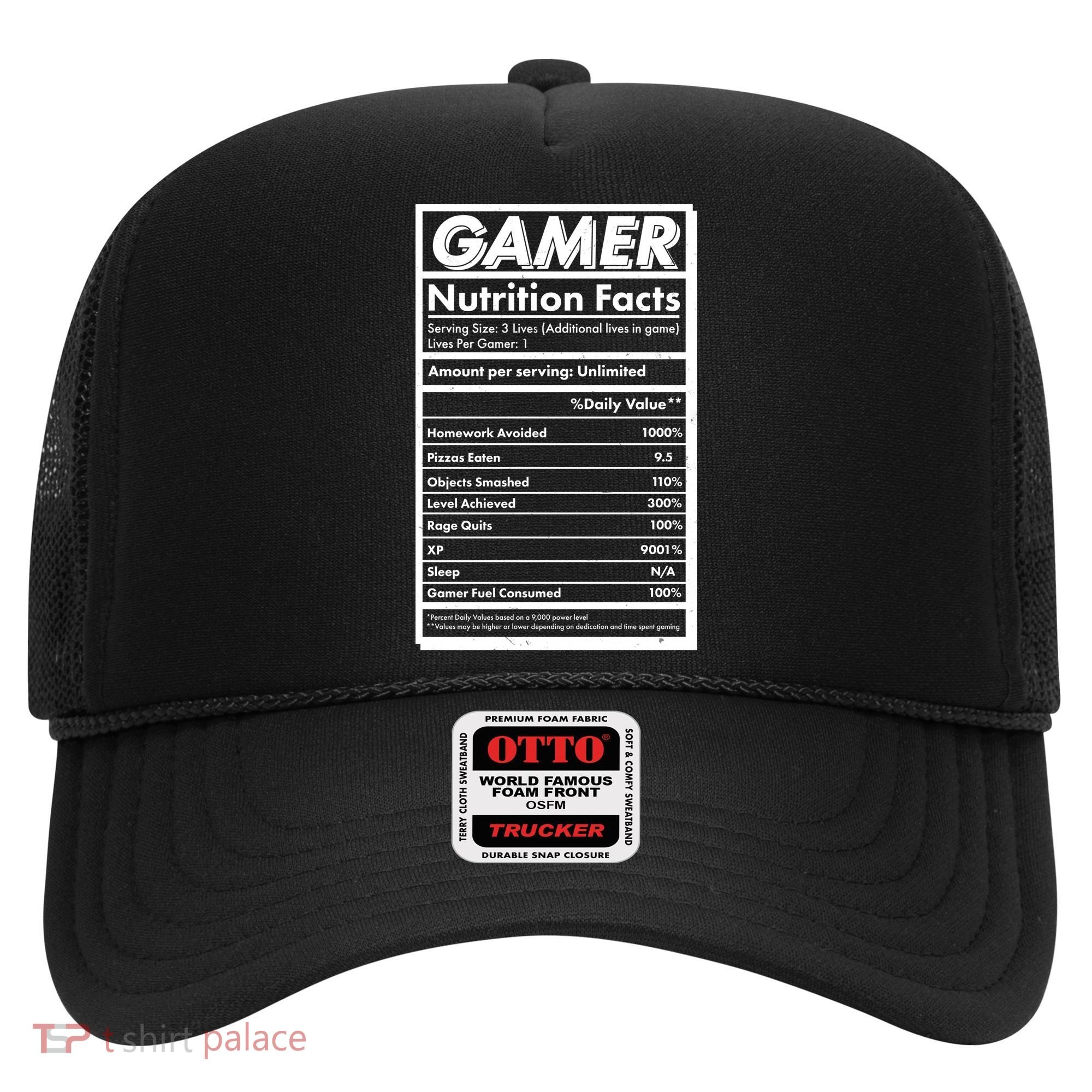 Funny Gamer Nutrition Facts Hat