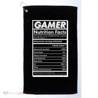 Funny Gamer Nutrition Facts Golf Towel thumb 0