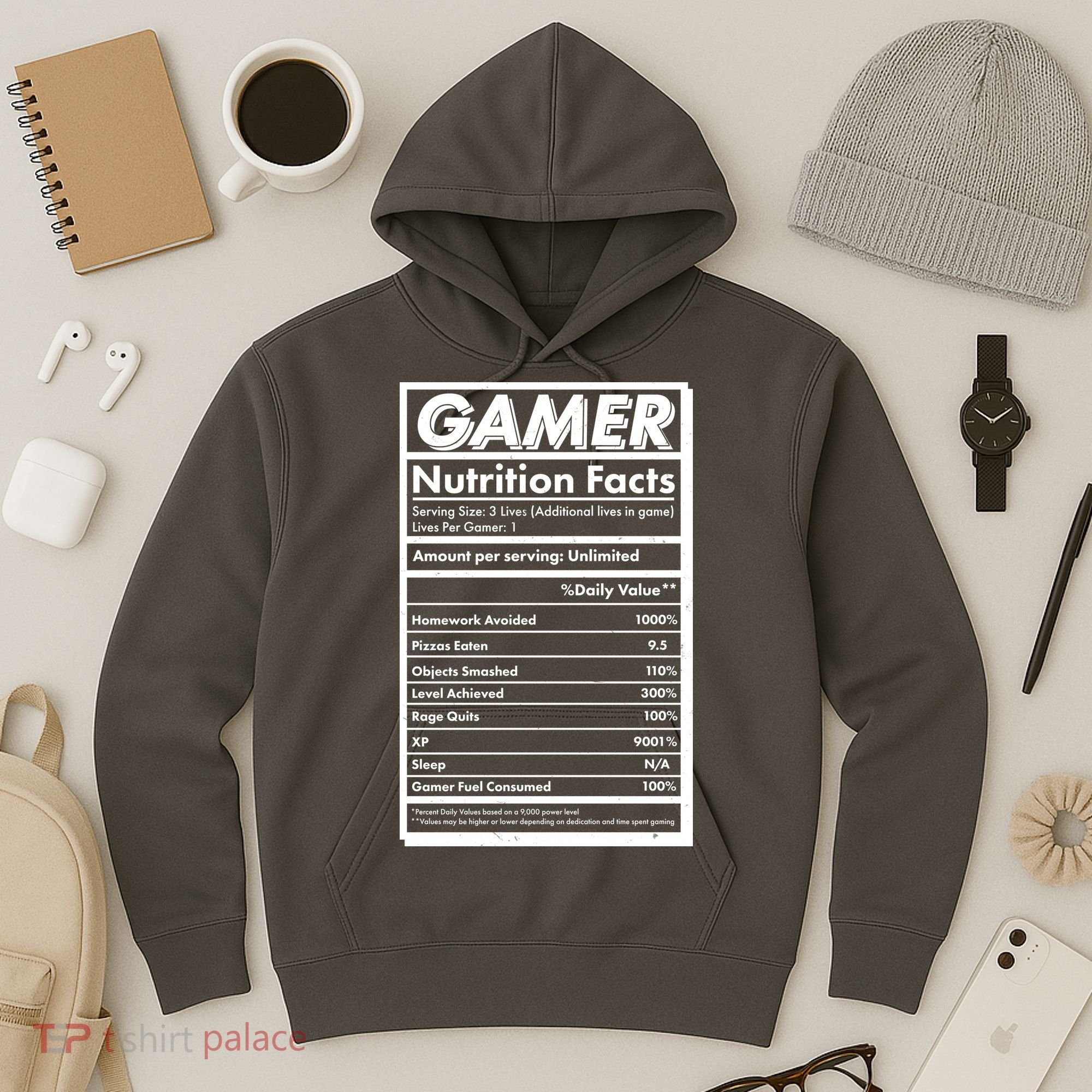 Funny Gamer Nutrition Facts Hoodie