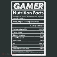 Funny Gamer Nutrition Facts Long Sleeve Shirt thumb 2