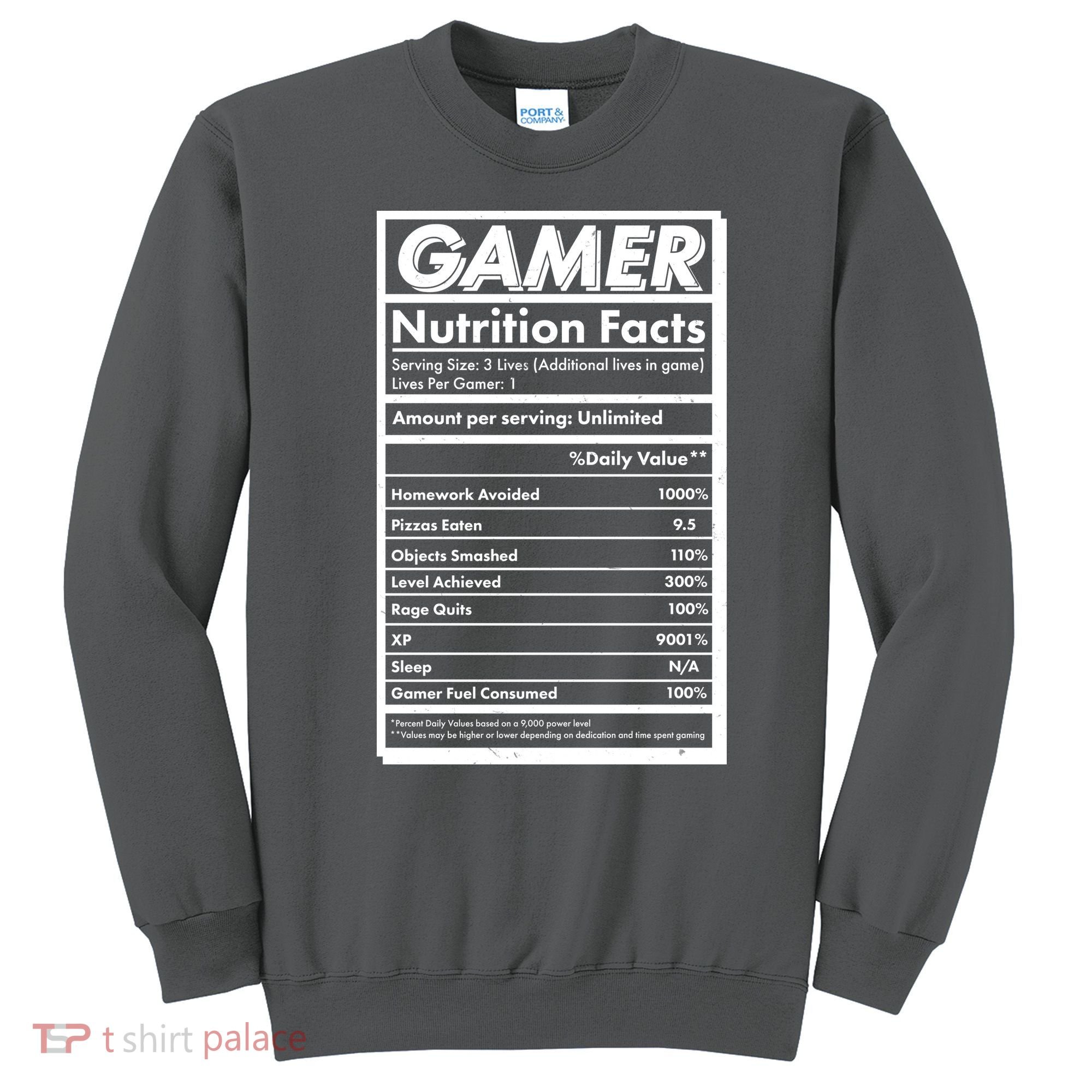 Funny Gamer Nutrition Facts Sweatshirt