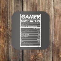 Funny Gamer Nutrition Facts Coaster thumb 0