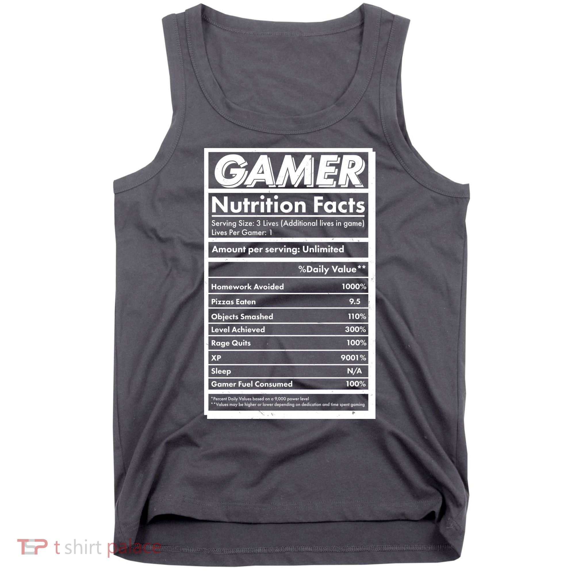 Funny Gamer Nutrition Facts Tank Top