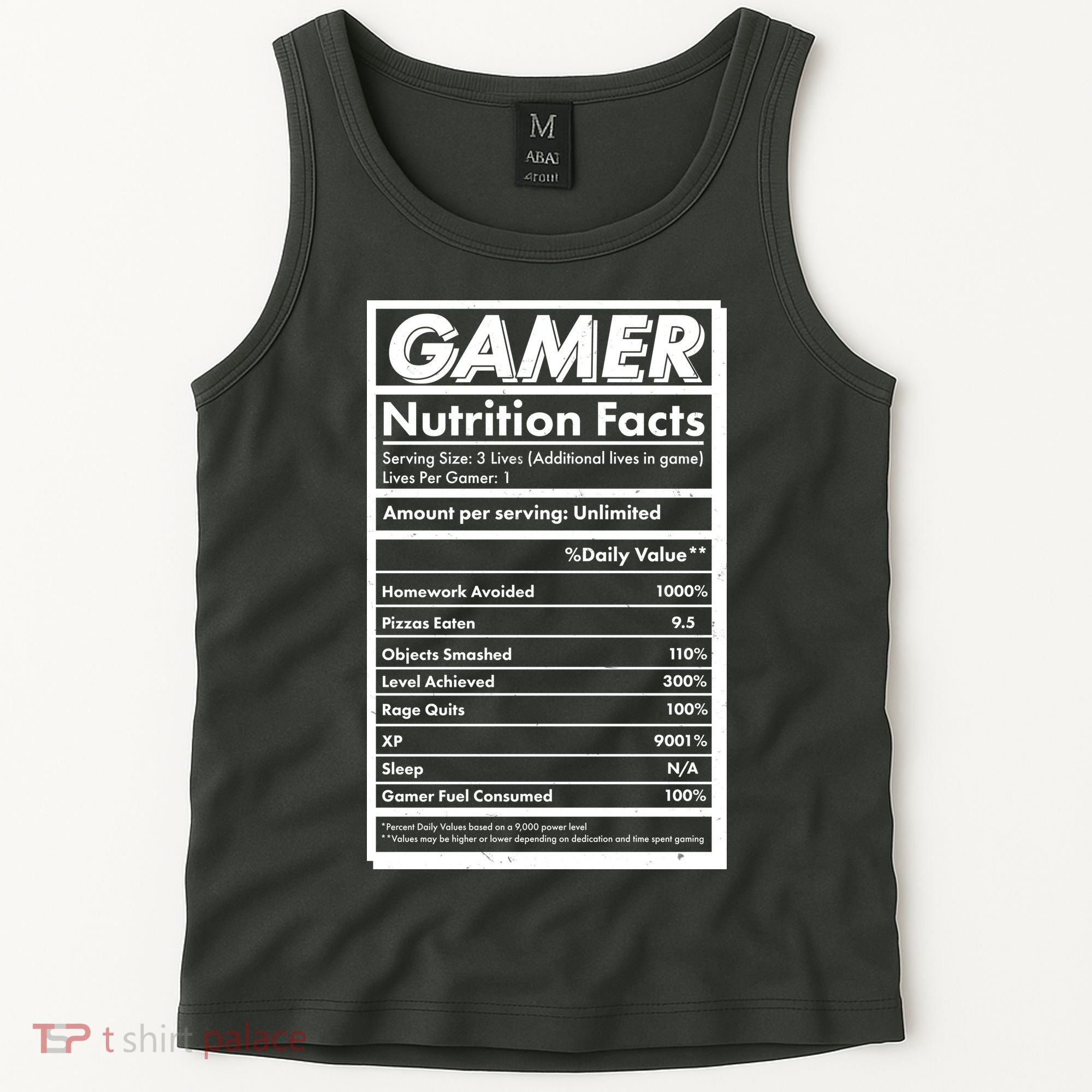 Funny Gamer Nutrition Facts Tank Top