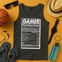 Funny Gamer Nutrition Facts Tank Top thumb 4