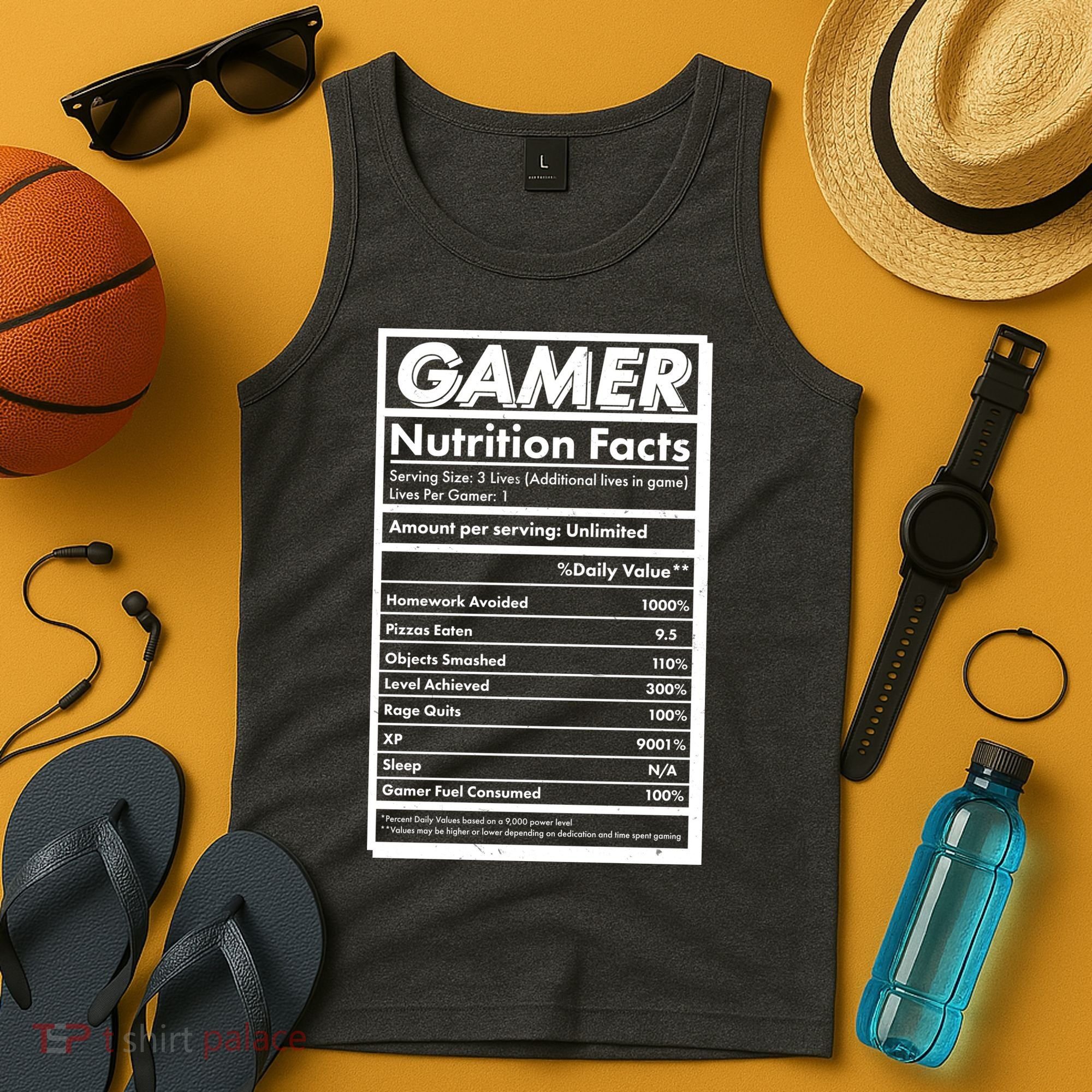 Funny Gamer Nutrition Facts Tank Top