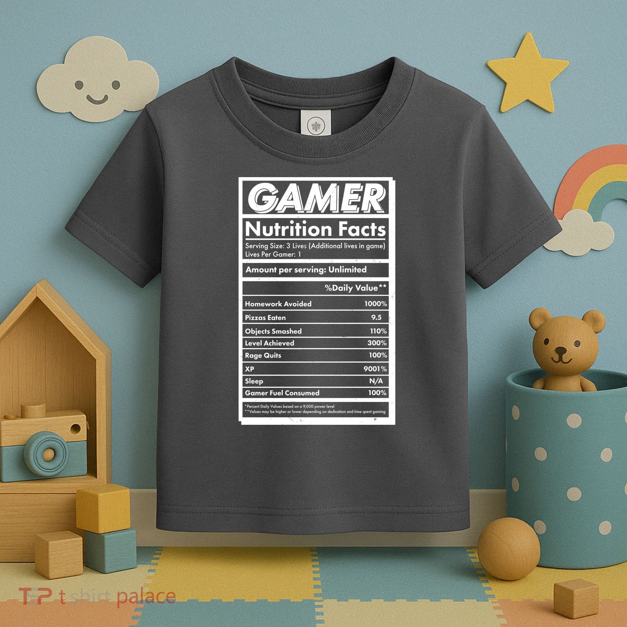 Funny Gamer Nutrition Facts Toddler T-Shirt