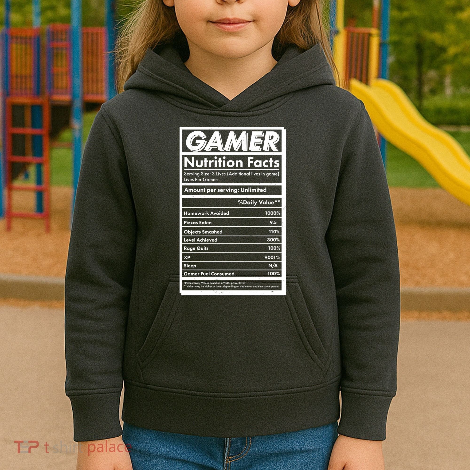 Funny Gamer Nutrition Facts Kids Hoodie