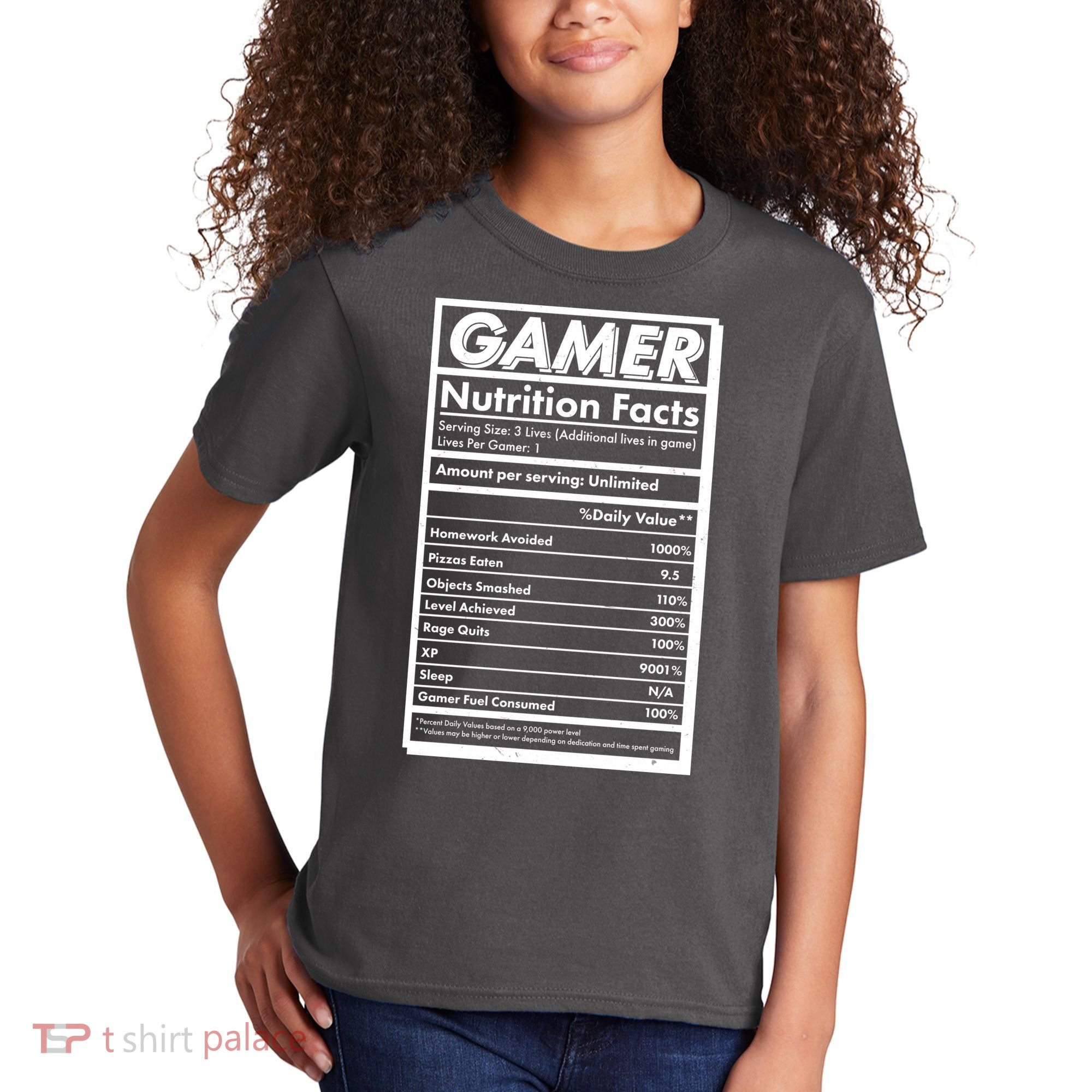 Funny Gamer Nutrition Facts Kids T-Shirt