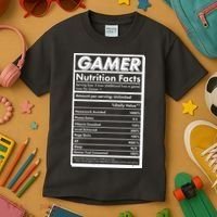 Funny Gamer Nutrition Facts Kids T-Shirt thumb 3