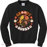 Funny Groovy Nonna Groovy Birthday Matching Birthday Party Kids Sweatshirt thumb 0