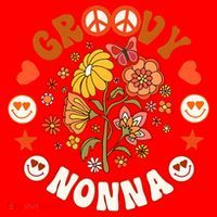 Funny Groovy Nonna Groovy Birthday Matching Birthday Party Santa Hat thumb 1