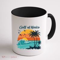 Funny Gulf Of Mexico Beach Palms Summer Vacation Coffee Mug thumb 1