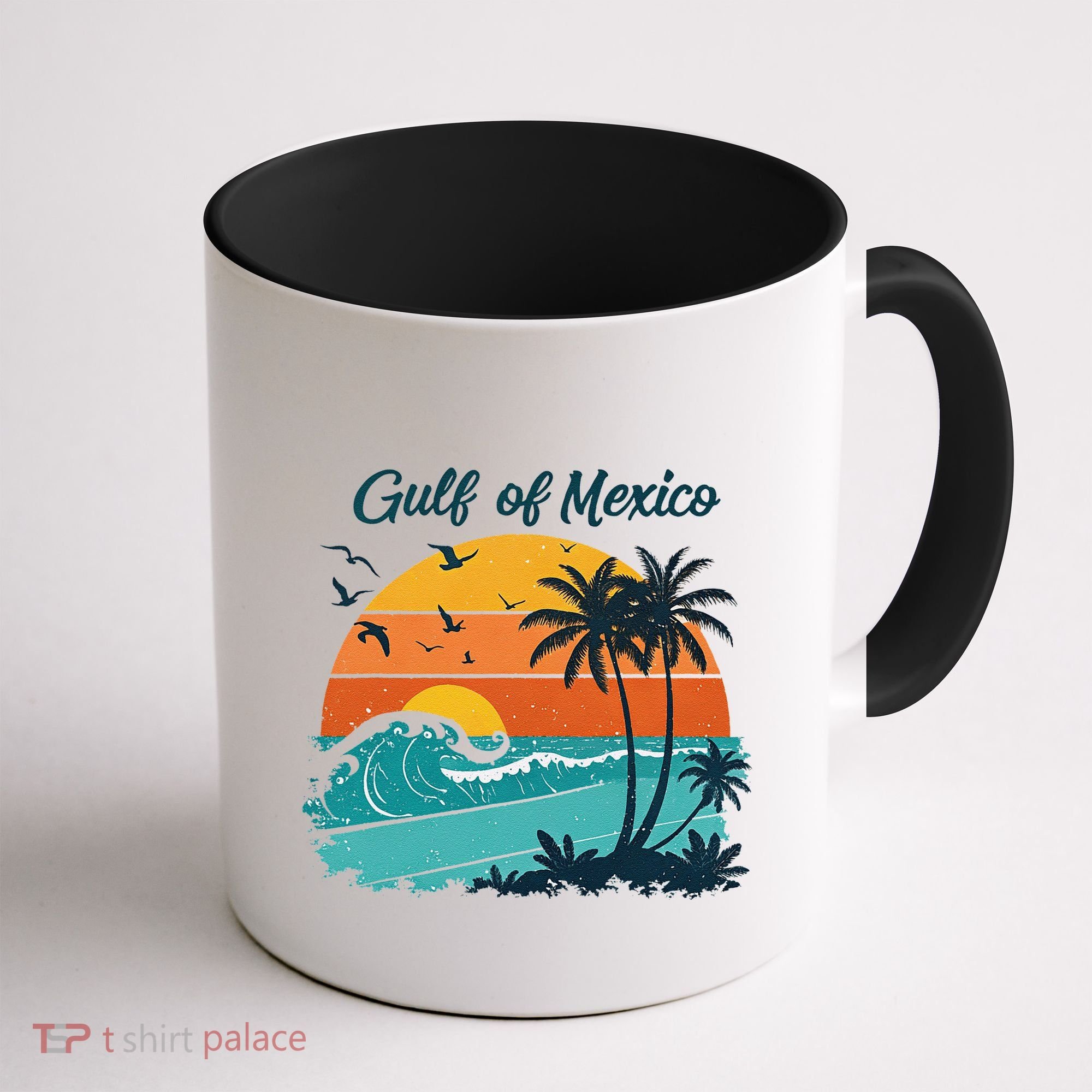 Funny Gulf Of Mexico Beach Palms Summer Vacation Coffee Mug