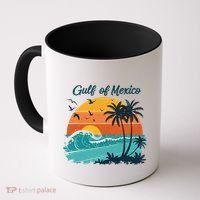 Funny Gulf Of Mexico Beach Palms Summer Vacation Coffee Mug thumb 0