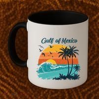 Funny Gulf Of Mexico Beach Palms Summer Vacation Coffee Mug thumb 2