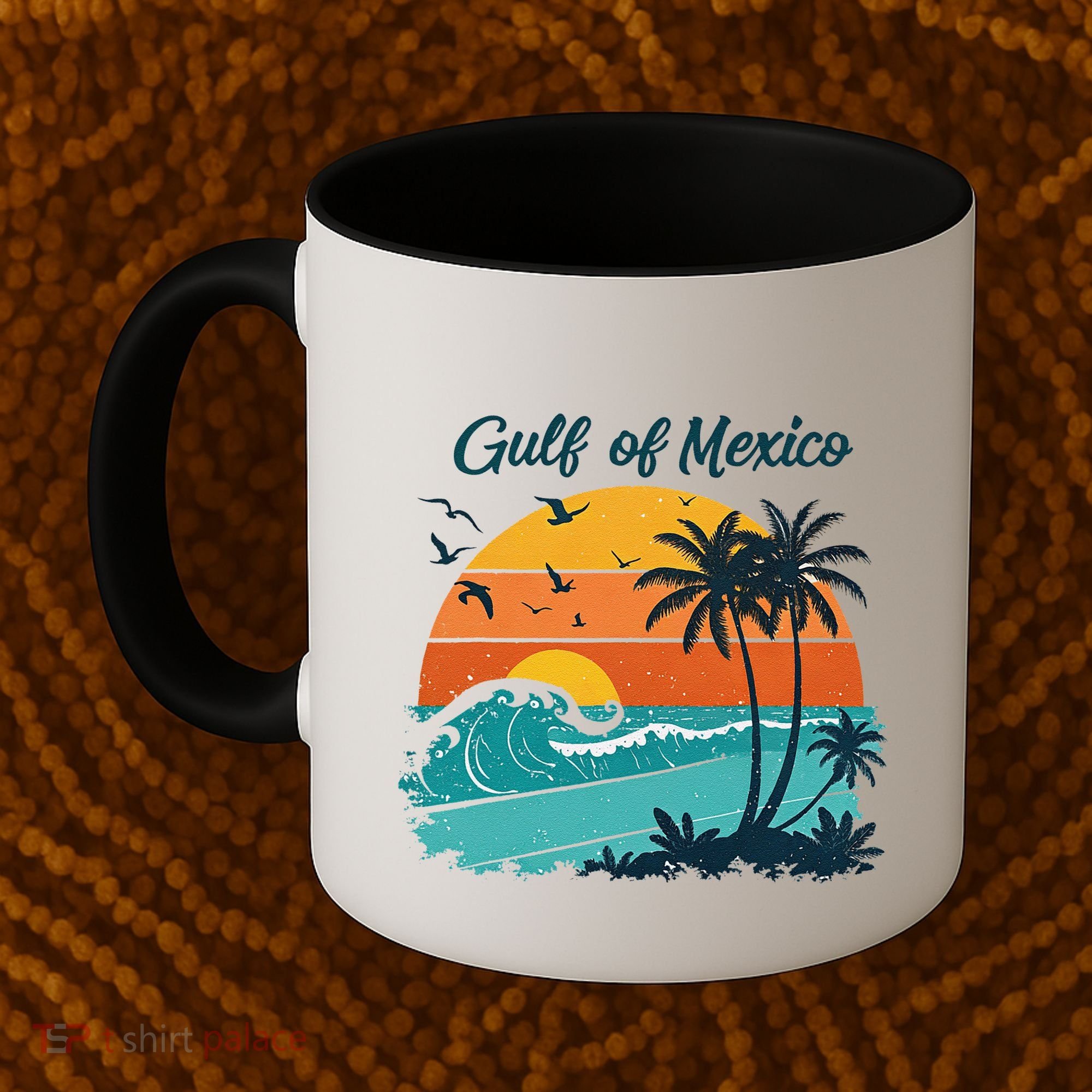 Funny Gulf Of Mexico Beach Palms Summer Vacation Coffee Mug