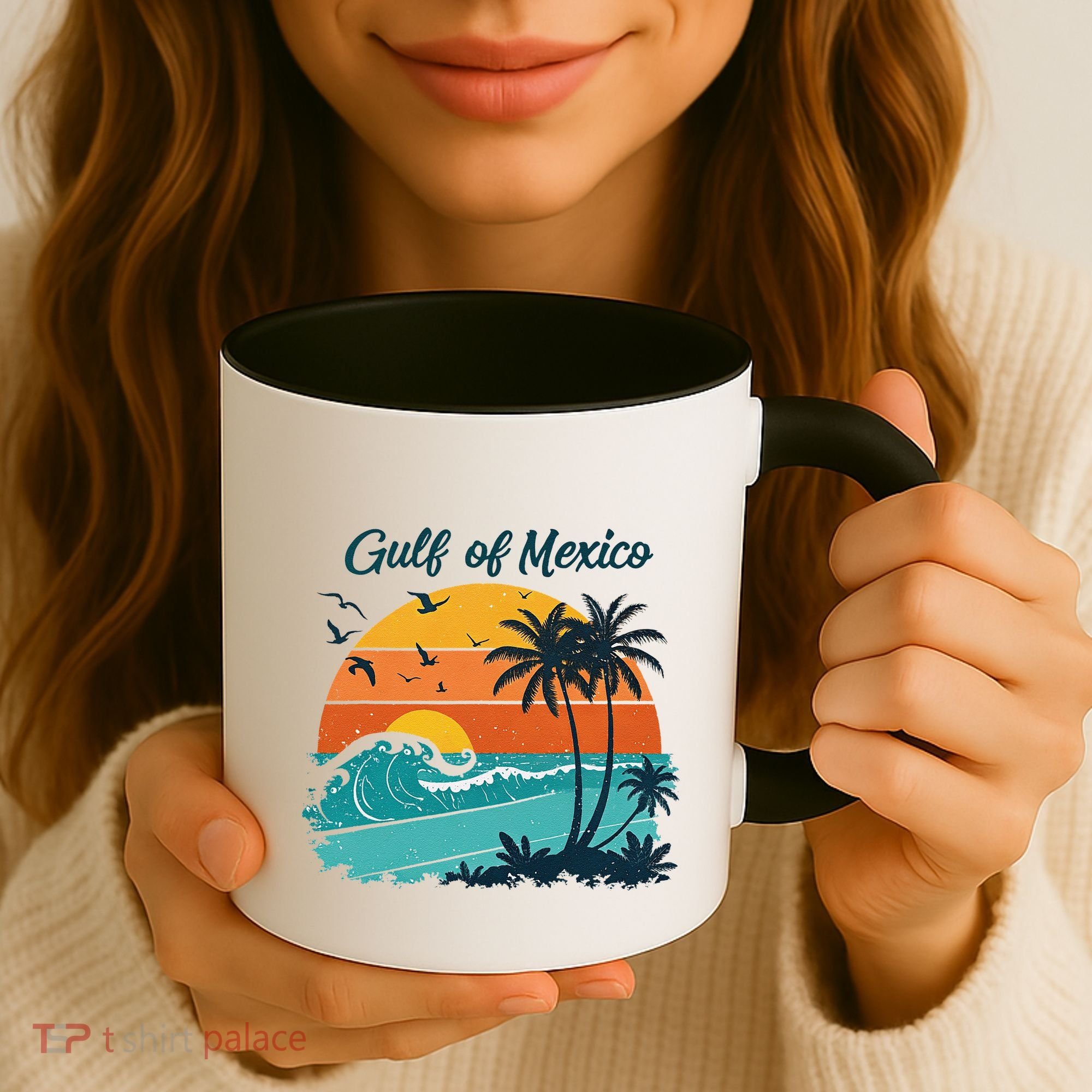 Funny Gulf Of Mexico Beach Palms Summer Vacation Coffee Mug