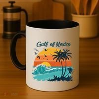 Funny Gulf Of Mexico Beach Palms Summer Vacation Coffee Mug thumb 4