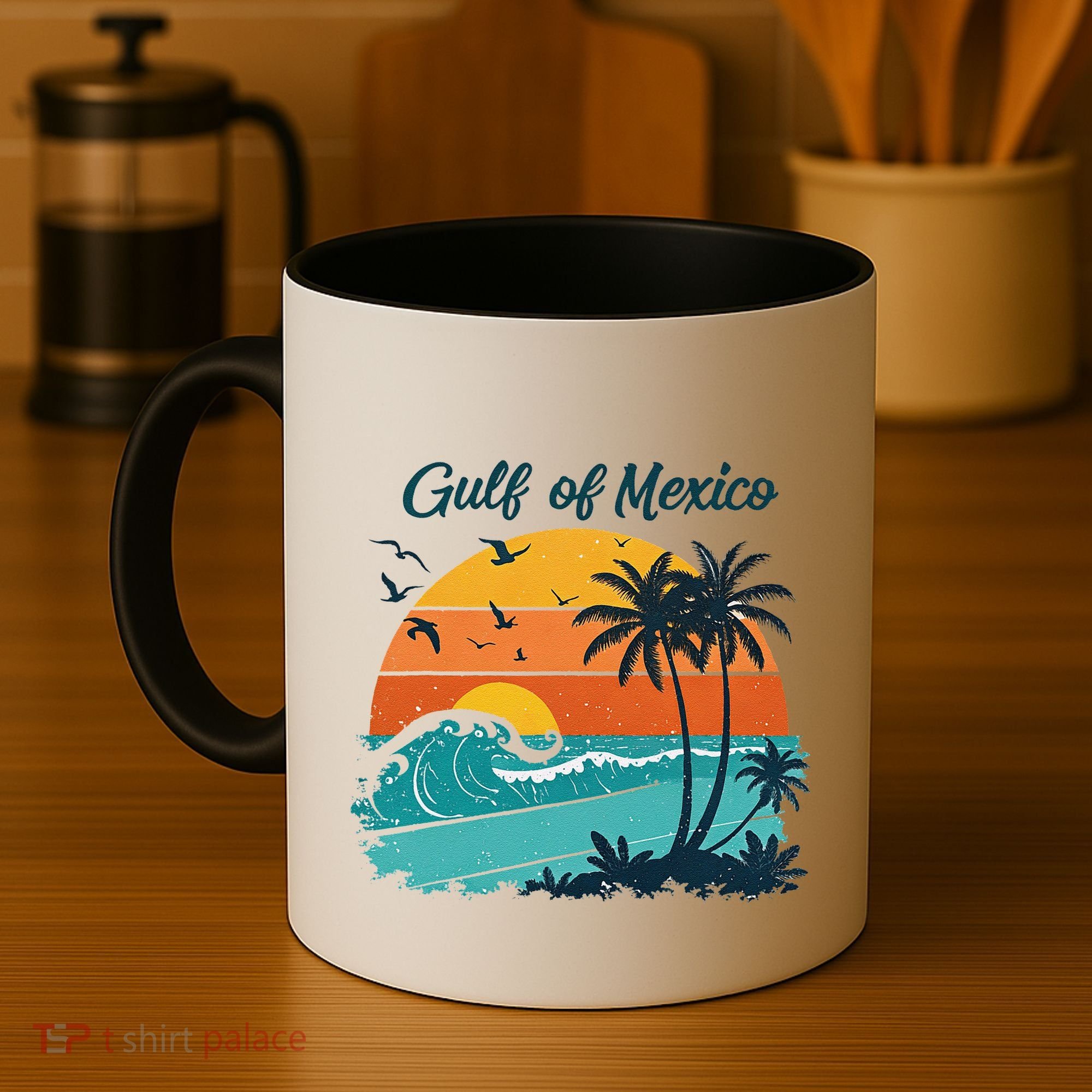 Funny Gulf Of Mexico Beach Palms Summer Vacation Coffee Mug