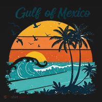 Funny Gulf Of Mexico Beach Palms Summer Vacation Women's Hoodie thumb 2