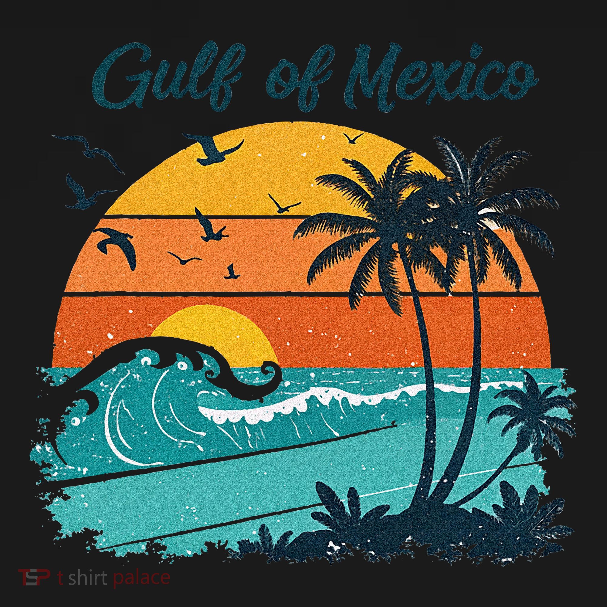 Funny Gulf Of Mexico Beach Palms Summer Vacation Women's Hoodie