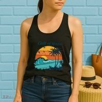 Funny Gulf Of Mexico Beach Palms Summer Vacation Women's Tank Top thumb 2