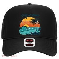 Funny Gulf Of Mexico Beach Palms Summer Vacation Hat thumb 0