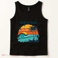 Funny Gulf Of Mexico Beach Palms Summer Vacation Tank Top thumb 2